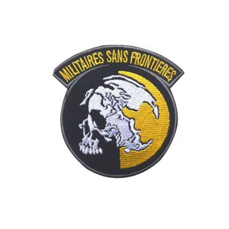 ACM Patch Brodé Militaires Sans Frontieres Noir/Jaune/Blanc 80x80mm