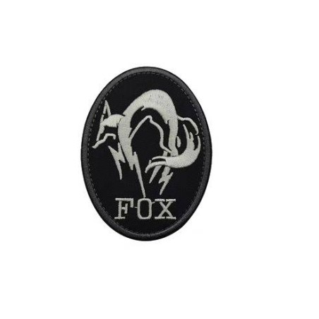 ACM Patch Brodé Fox Ovale Gris/Noir 85x65mm