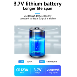 ACM CR123A Cityork 3.7V 2550Mah Rechargeable USB-C