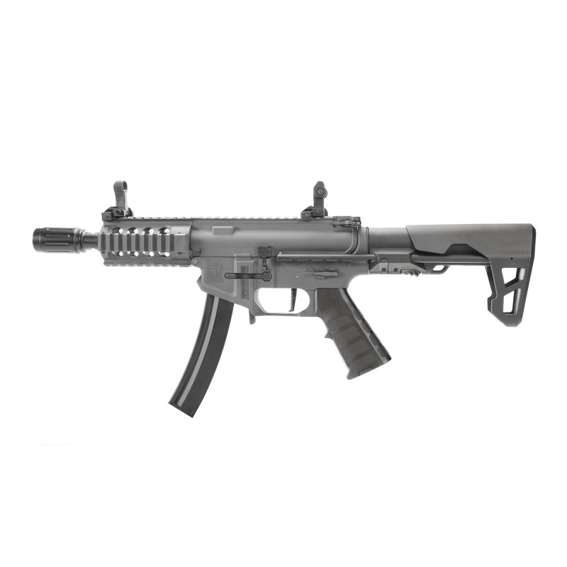 King Arms PDW SBR 9mm Shorty Gris 100BBs 1.2J