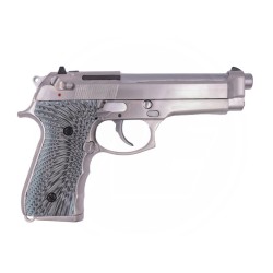 WE M9 Eagle V2 Silver Semi et Full Auto Gaz 25BBs 1J (MO17)