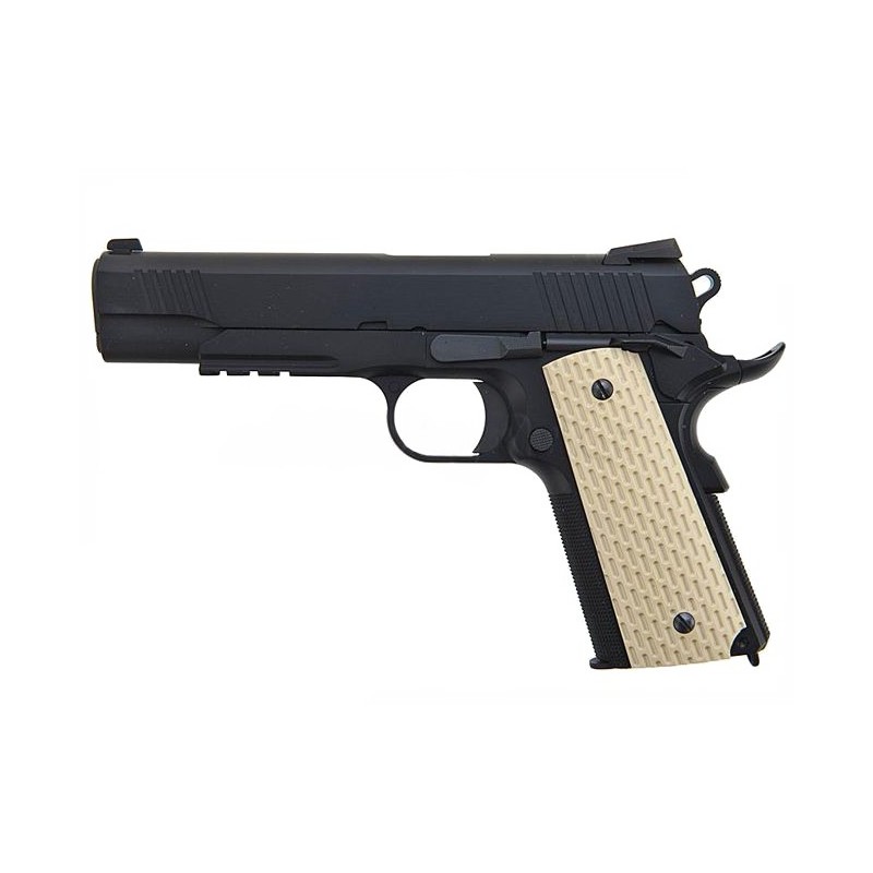 WE 1911 Kimber Desert Warrior Noir/Tan Gaz 15BBs 1J