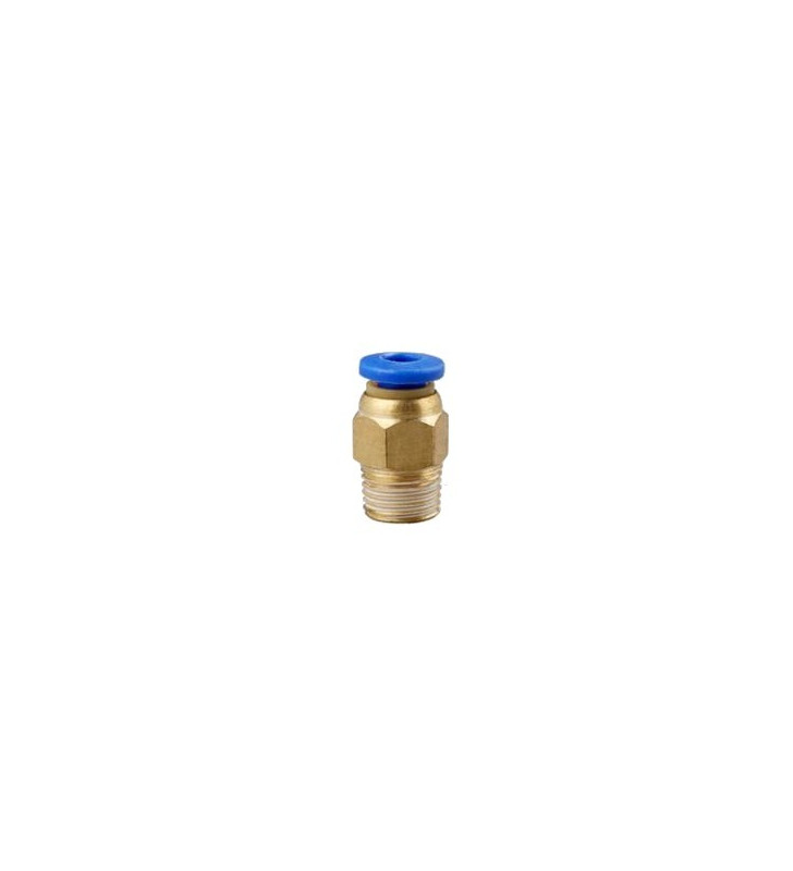 ACM Raccord 1/8 NPT Male Laiton - Macroline 4mm Femelle PVC Bleu