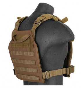 Lancer Tactical Gilet Leger Plate Carrier Coyote Brown 1000D