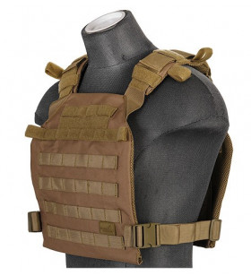 Lancer Tactical Gilet Leger Plate Carrier Coyote Brown 1000D