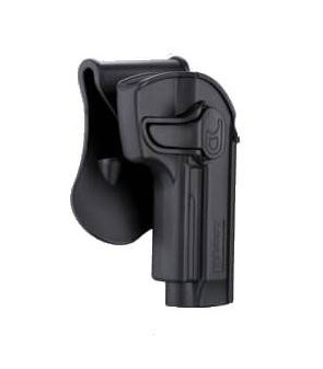 Amomax Holster Rigide M9 Droitier Noir Rotatif 360°