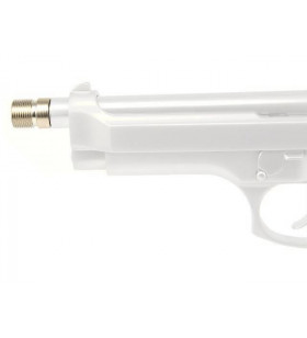 AirsoftPro Adaptateur Silencieux Silver Pistolet WE 14mm-